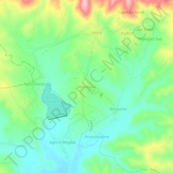 Carte topographique Mahvouva, altitude, relief