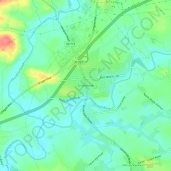 Carte topographique Brownstown, altitude, relief