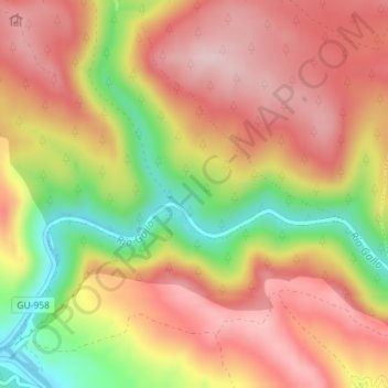 Carte topographique Valdebueyes, altitude, relief