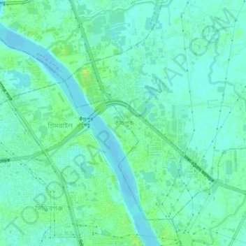 Carte topographique Katchpur, altitude, relief