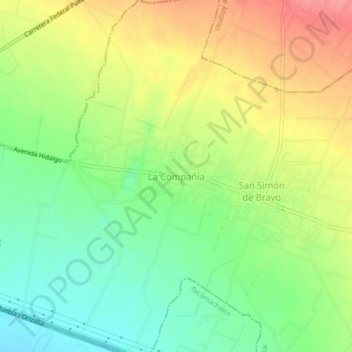 Carte topographique La Compañía, altitude, relief