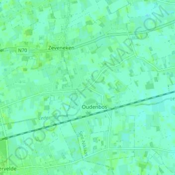 Carte topographique Hul, altitude, relief