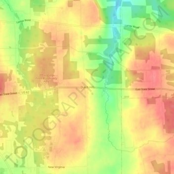 Carte topographique Dutch Hill, altitude, relief