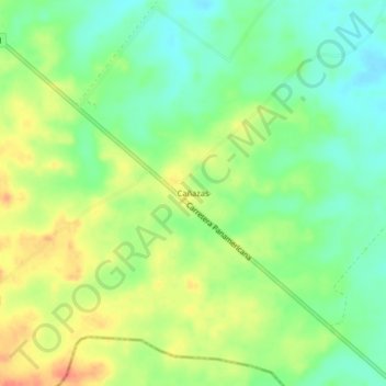 Carte topographique Cañazas, altitude, relief