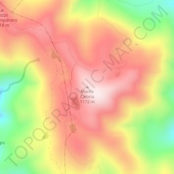 Carte topographique Monte Caloria, altitude, relief