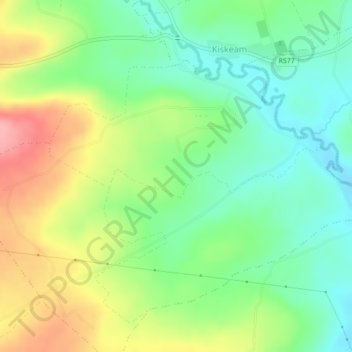Carte topographique Kishkeam, altitude, relief