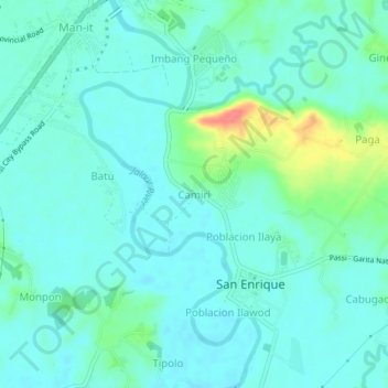 Carte topographique Camiri, altitude, relief