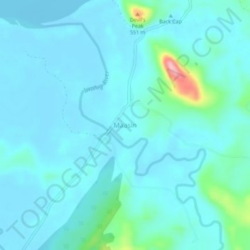 Carte topographique Maasin, altitude, relief