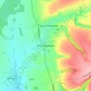 Carte topographique South Newbald, altitude, relief