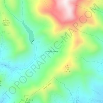 Carte topographique Summerhaven, altitude, relief