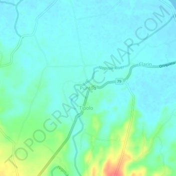 Carte topographique Puntod, altitude, relief