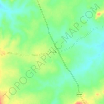 Carte topographique Damoh, altitude, relief