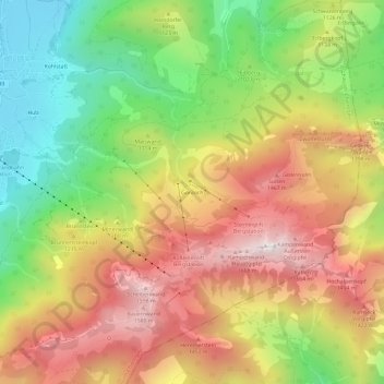 Carte topographique Goriloch, altitude, relief