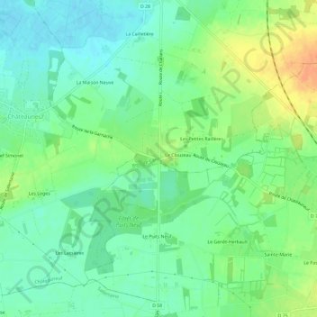 Carte topographique La Loge, altitude, relief