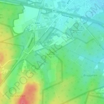 Carte topographique Bakenberg, altitude, relief