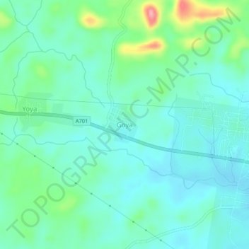 Carte topographique Goya, altitude, relief