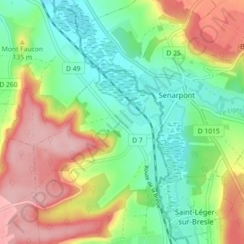 Carte topographique Guimerville, altitude, relief
