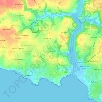 Carte topographique La Villeneuve, altitude, relief