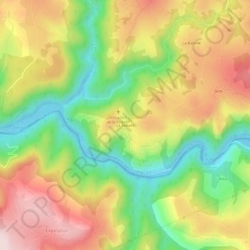 Carte topographique La Taillade, altitude, relief