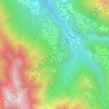 Carte topographique Ometto, altitude, relief