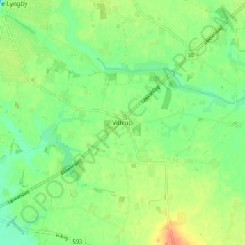 Carte topographique Vittrup, altitude, relief