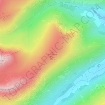 Carte topographique Birkhouse Moor, altitude, relief