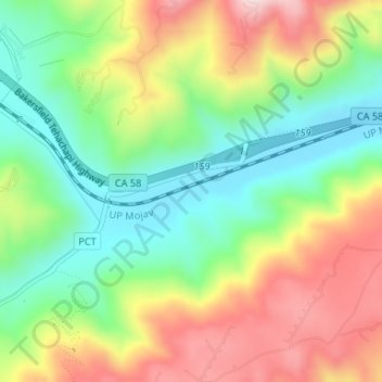 Carte topographique Cameron, altitude, relief