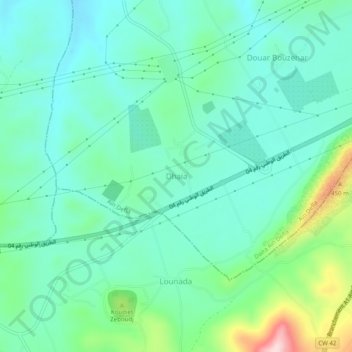 Carte topographique Dhaia, altitude, relief