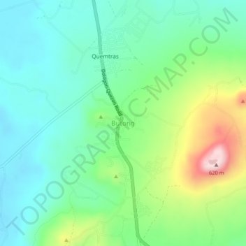 Carte topographique Butong, altitude, relief