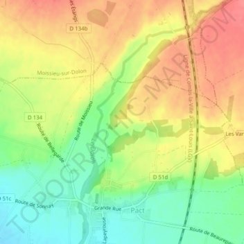Carte topographique Carte, altitude, relief