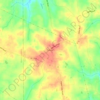 Carte topographique Dabney, altitude, relief