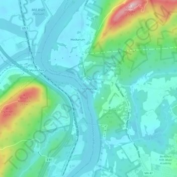 Carte topographique Thermopylae, altitude, relief