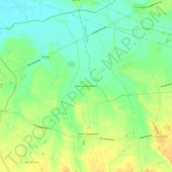 Carte topographique Palazzo Valgorrera, altitude, relief