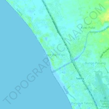 Carte topographique Pasie Nan Tigo, altitude, relief