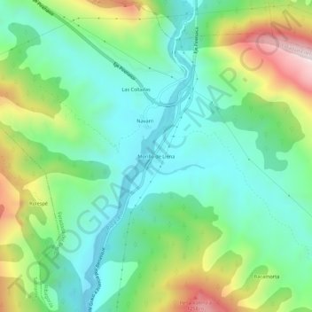 Carte topographique Morillo de Liena, altitude, relief