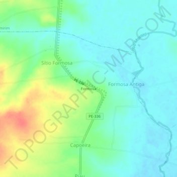 Carte topographique Formosa, altitude, relief