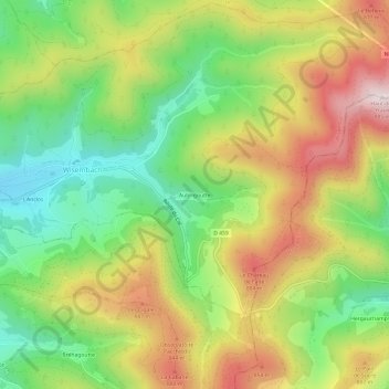 Carte topographique Aubrigoutte, altitude, relief
