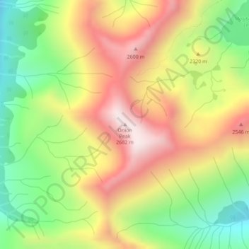 Carte topographique Onion Peak, altitude, relief