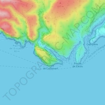Carte topographique Calanque d'En-Vau, altitude, relief