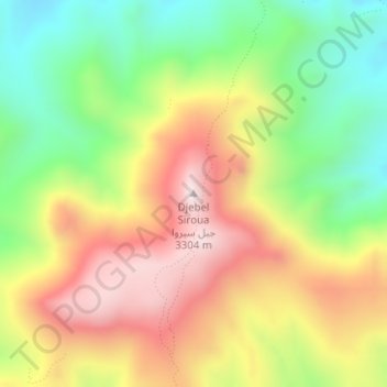 Carte topographique Djebel Siroua, altitude, relief