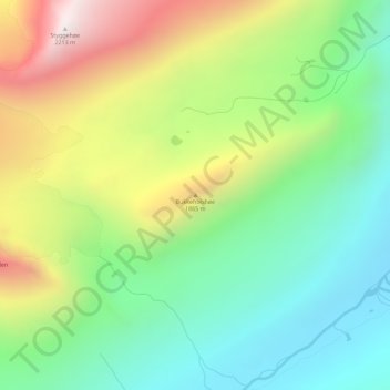 Carte topographique Bukkeholshøe, altitude, relief