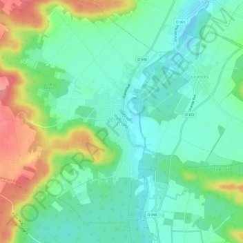 Carte topographique Moigny-sur-École, altitude, relief