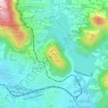 Carte topographique Morro do Cechella, altitude, relief