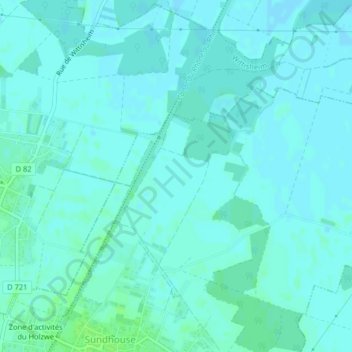 Carte topographique Unterfeld, altitude, relief