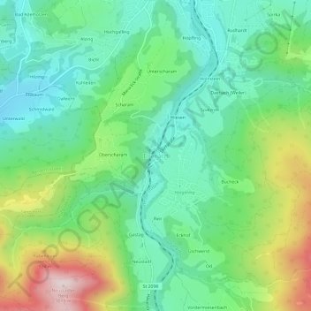 Carte topographique Eisenärzt, altitude, relief