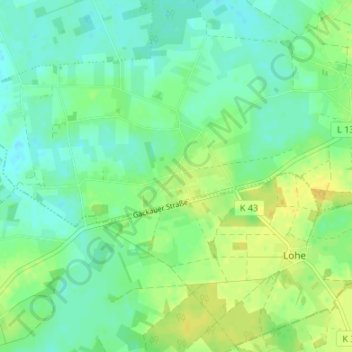 Carte topographique Langenfelde, altitude, relief