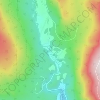 Carte topographique Gibson Creek, altitude, relief