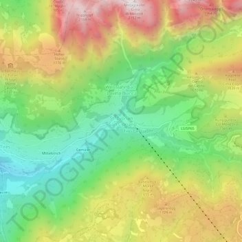 Carte topographique San Cipriano, altitude, relief