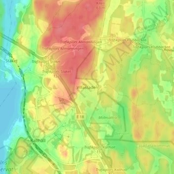 Carte topographique Villastaden, altitude, relief
