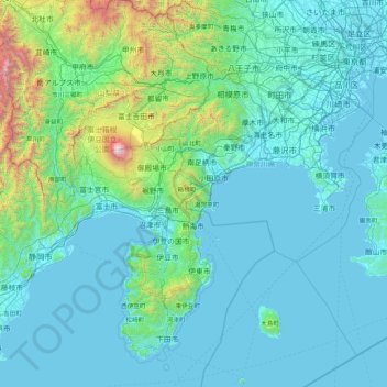 Carte topographique 足柄下郡, altitude, relief